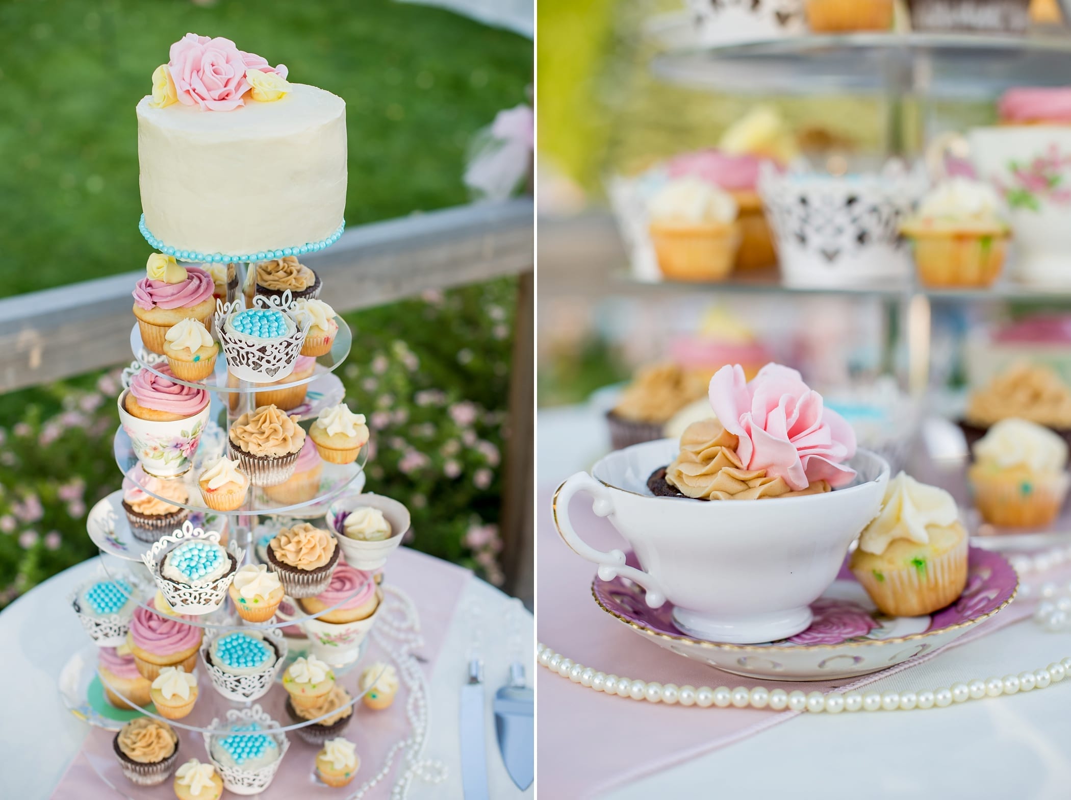 Wedding cupcake cake by Michelle & Logan Photo+Films