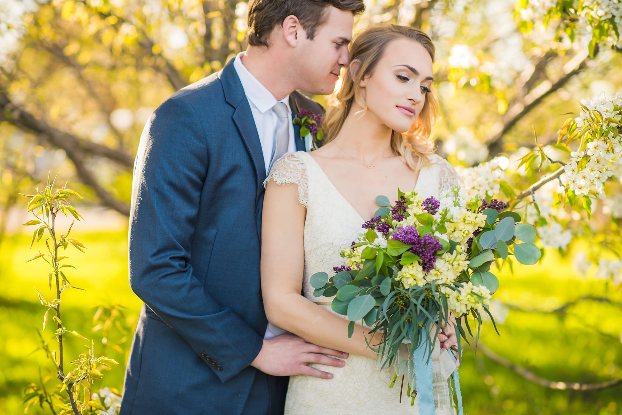 Spring Wedding Bride and Groom by Michelle & Logan Photo+Films
