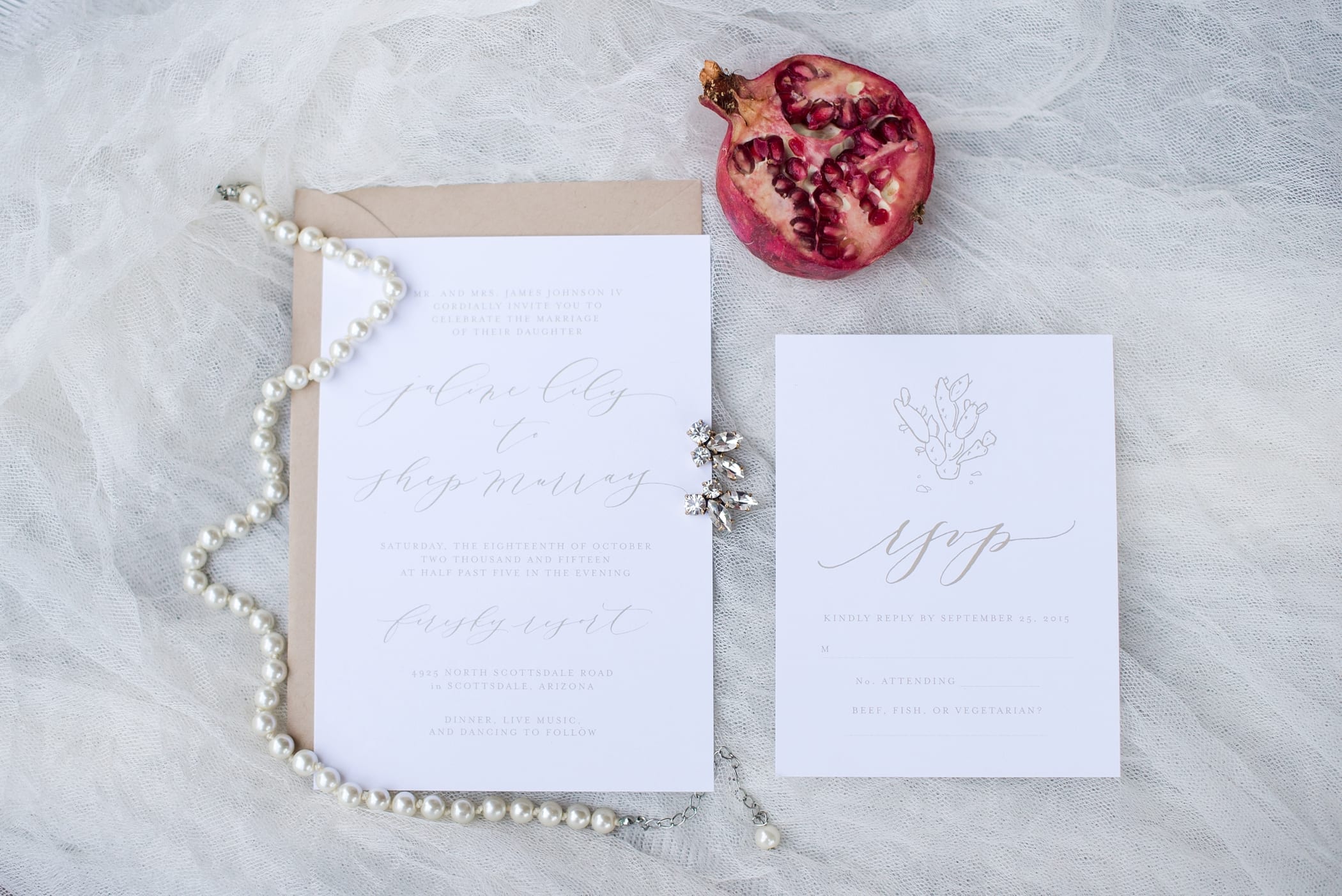 Pomegranate Wedding Details by Michelle & Logan