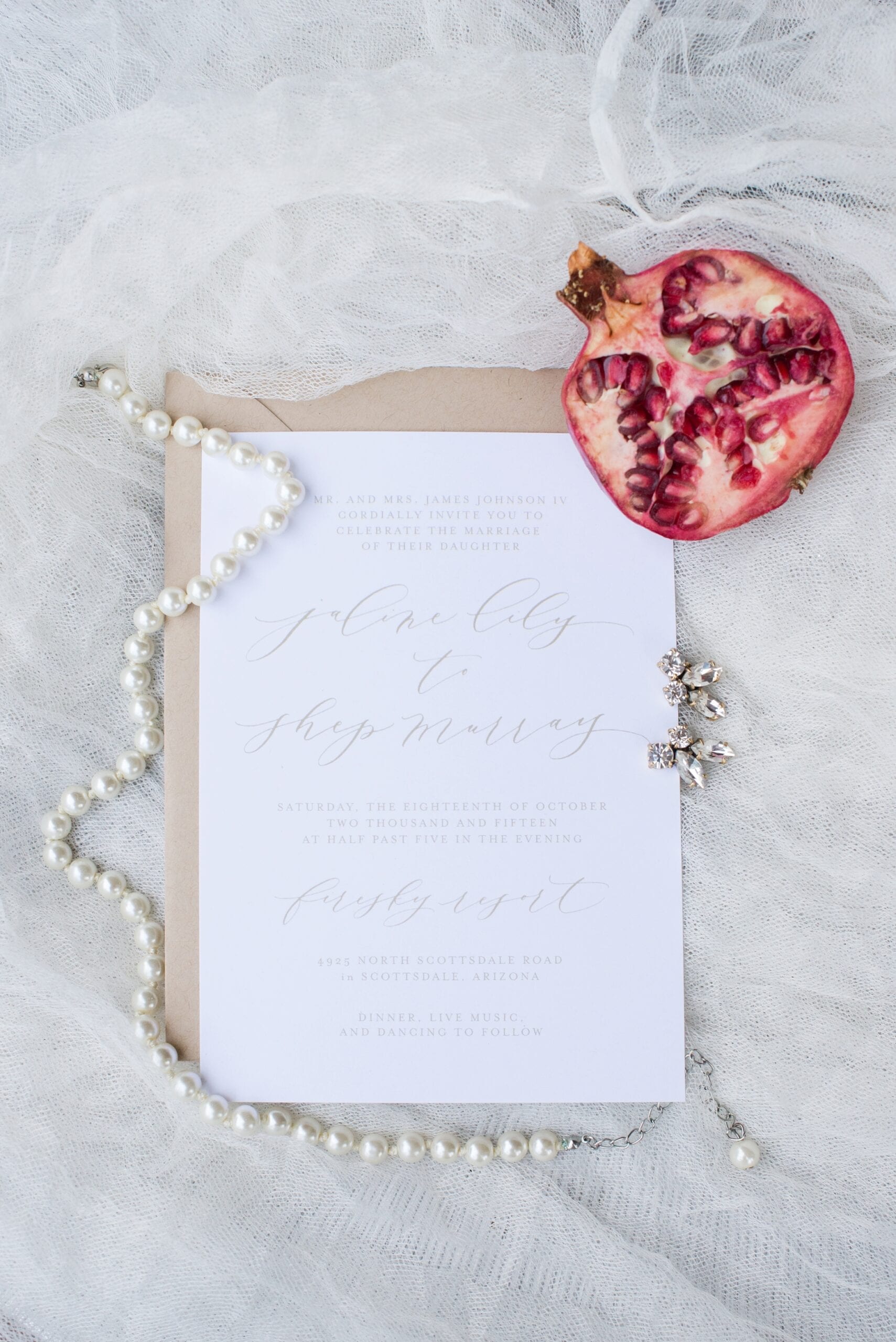 Pomegranate Wedding Details by Michelle & Logan