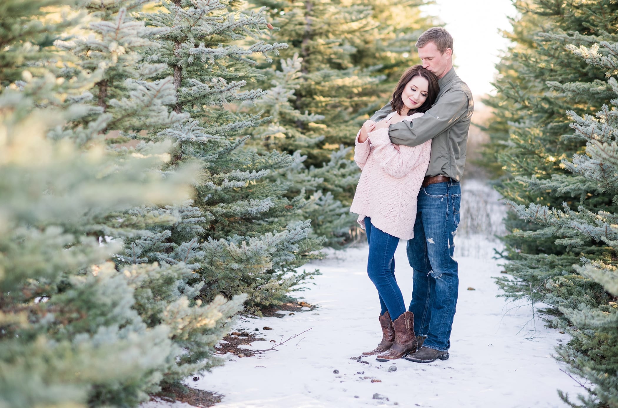 Christmas Tree Farm Anniversary Session by Michelle & Logan