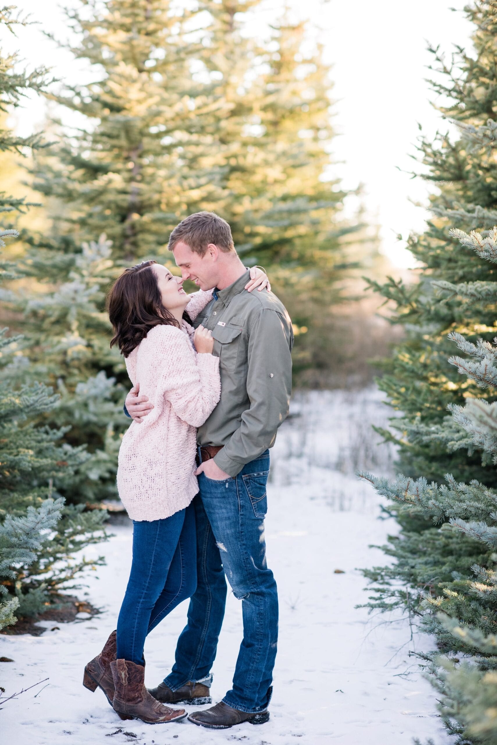 Christmas Tree Farm Anniversary Session by Michelle & Logan