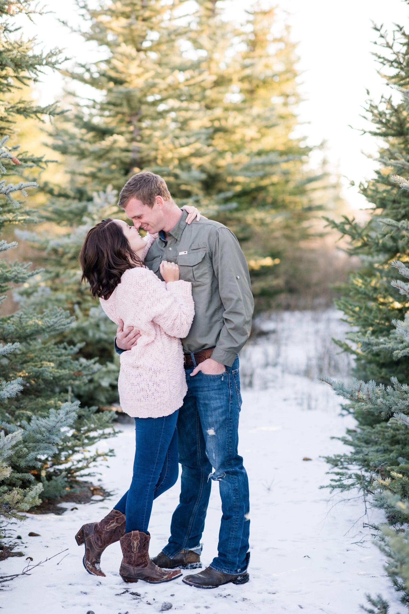 Christmas Tree Farm Anniversary Session by Michelle & Logan