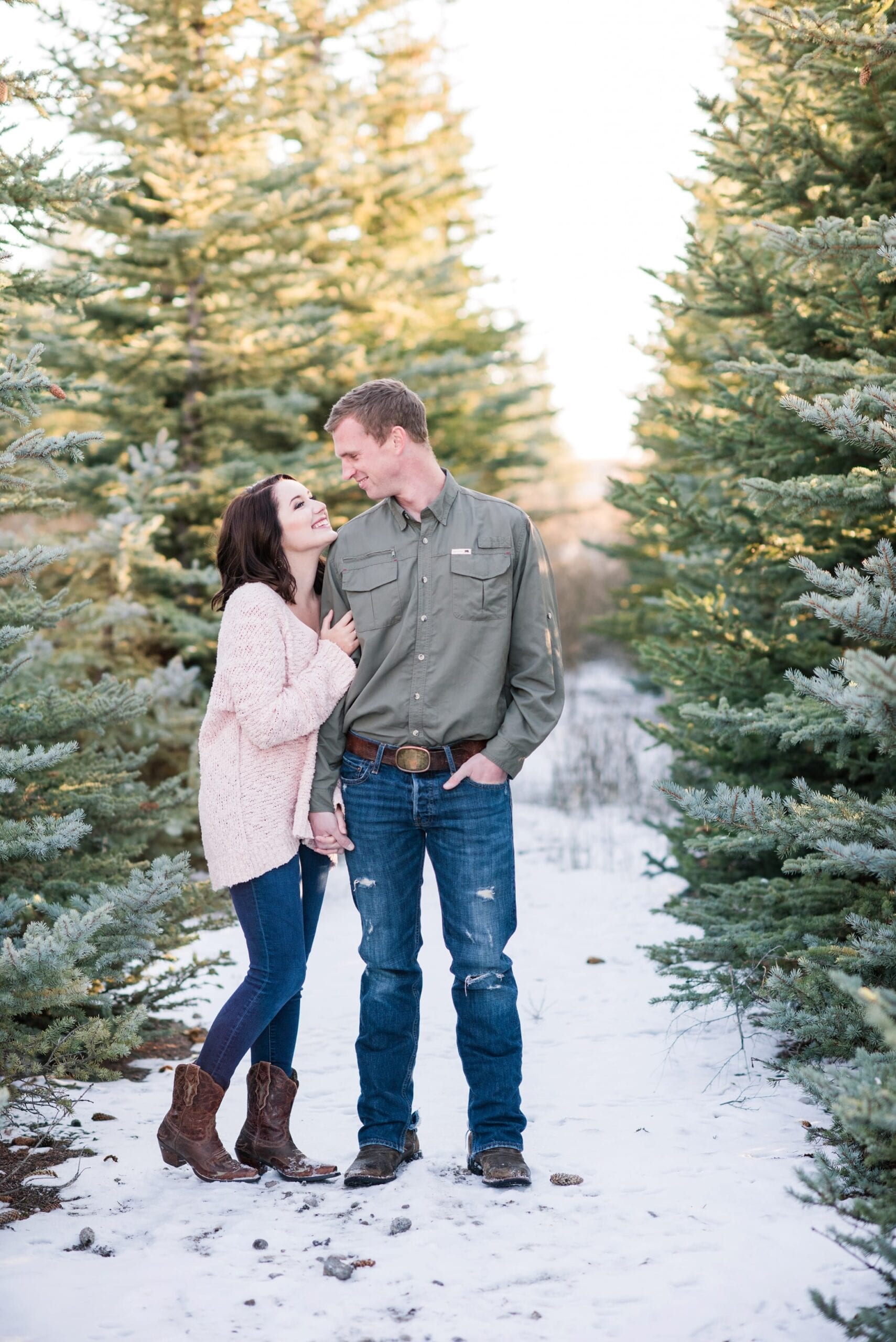 Christmas Tree Farm Anniversary Session by Michelle & Logan