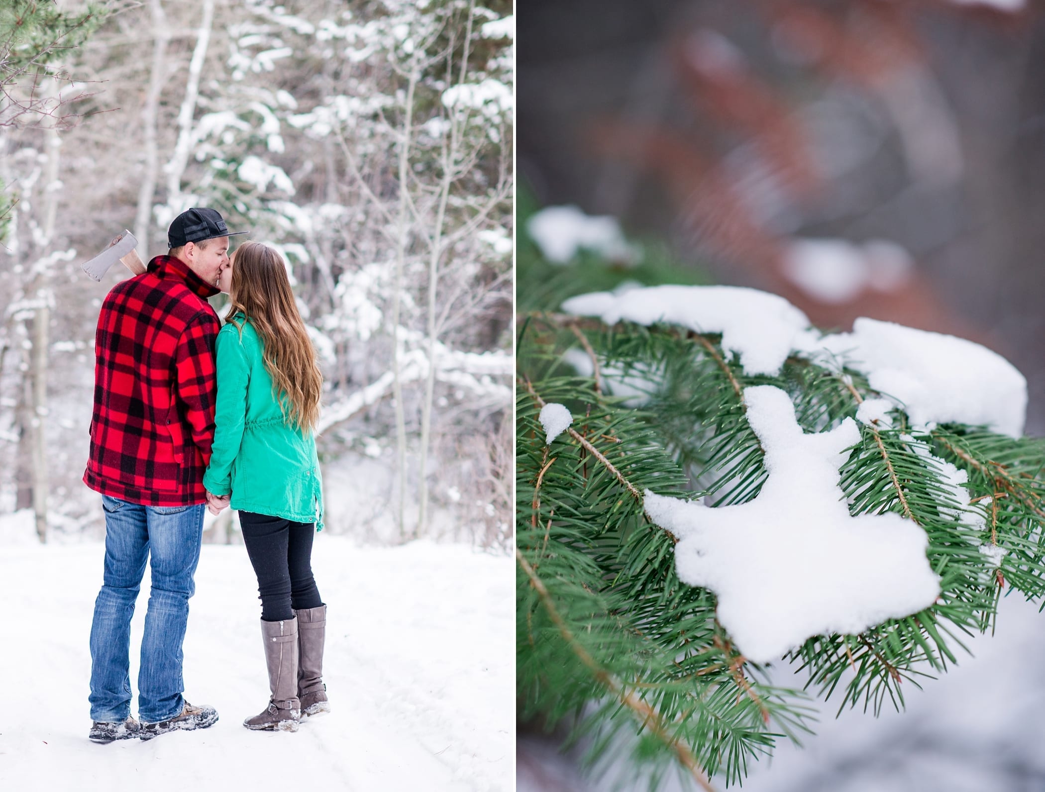 Cutting Down a Christmas Tree Anniversary Session by Michelle & Logan