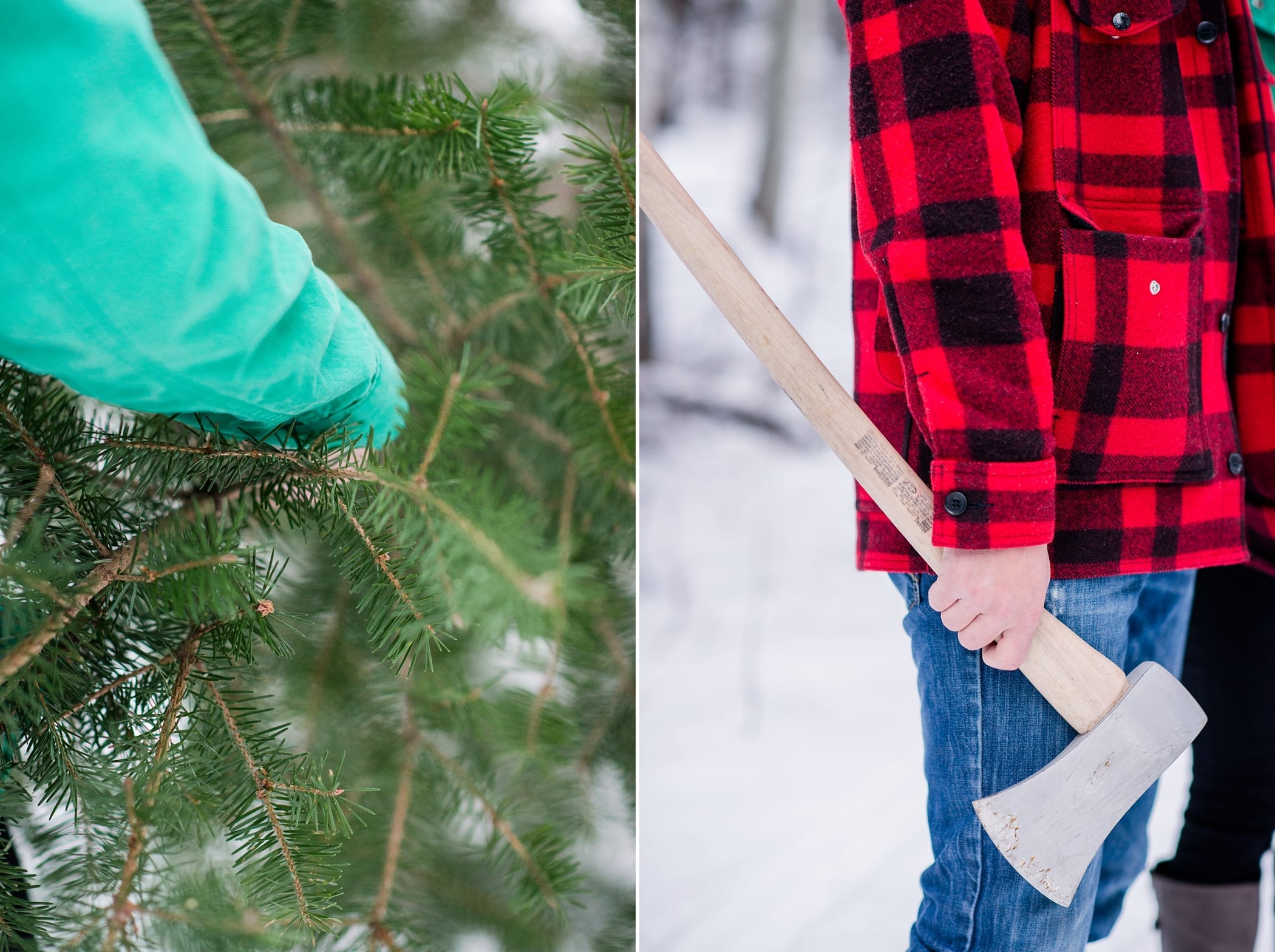 Cutting Down a Christmas Tree Anniversary Session by Michelle & Logan