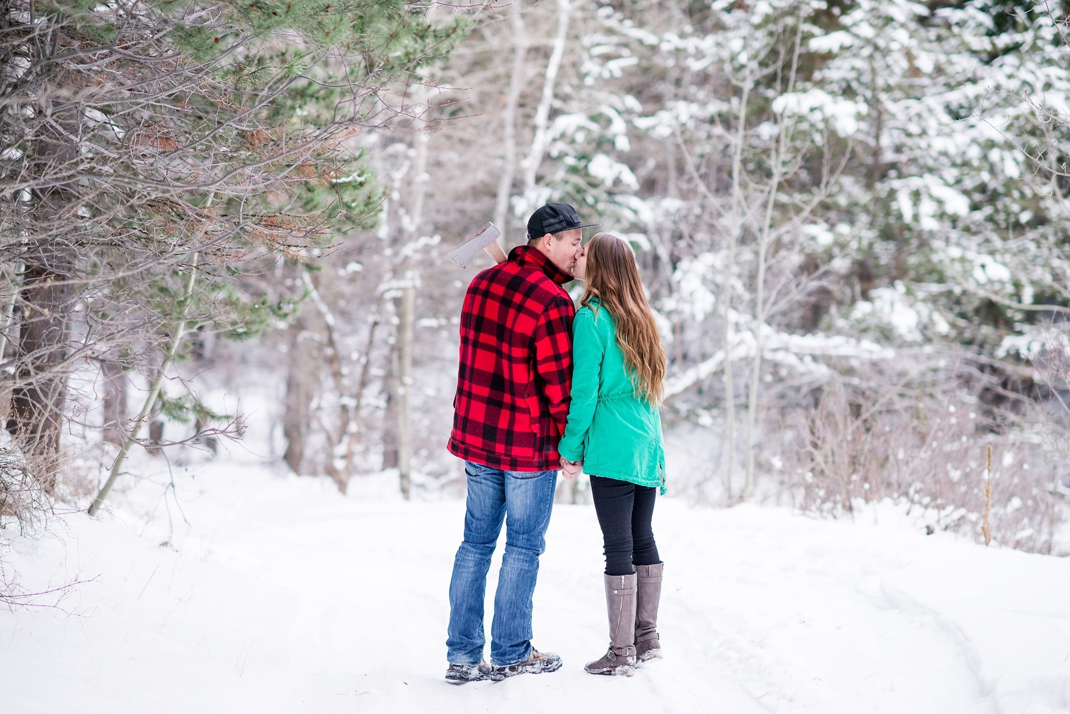 Cutting Down a Christmas Tree Anniversary Session by Michelle & Logan