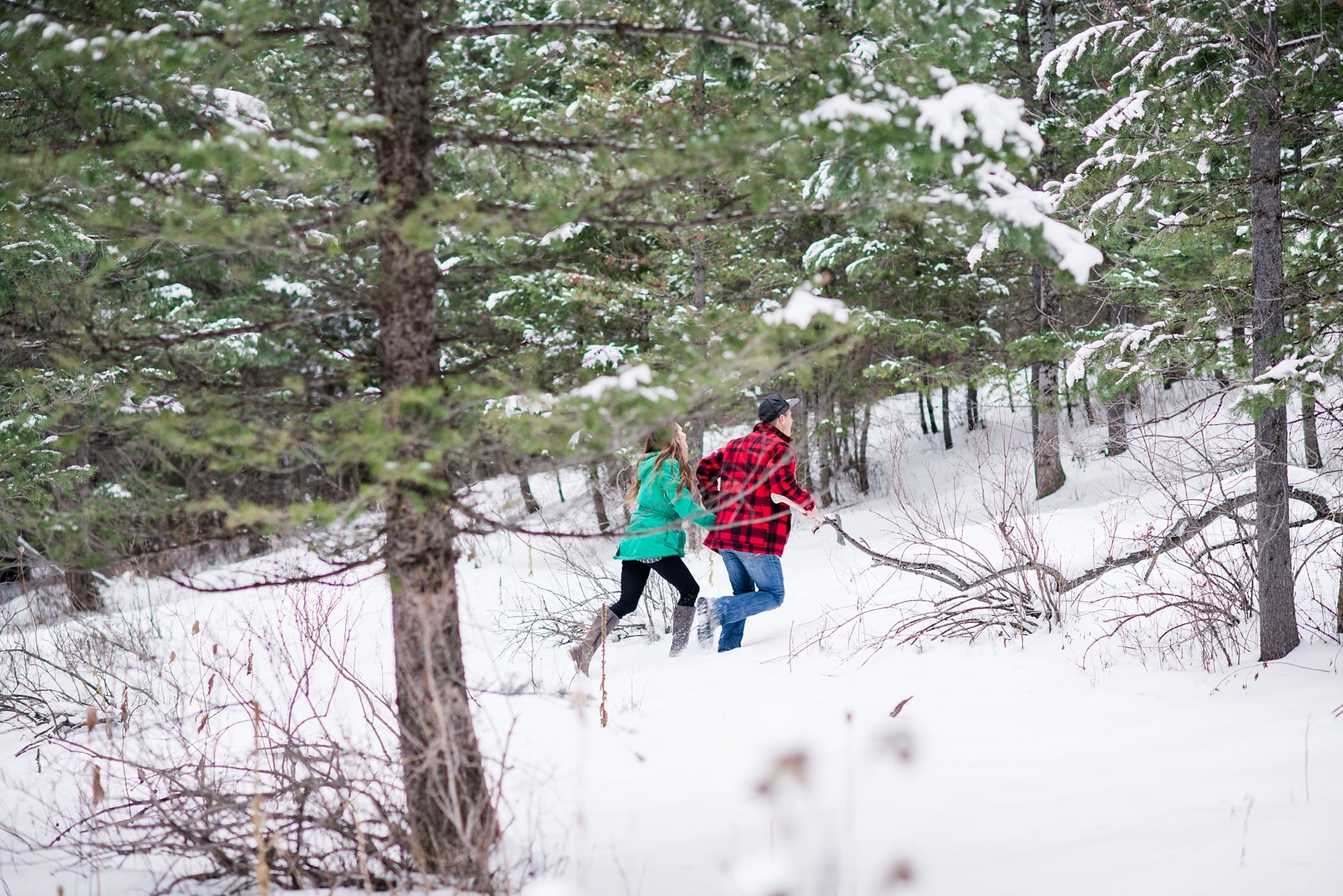 Cutting Down a Christmas Tree Anniversary Session by Michelle & Logan