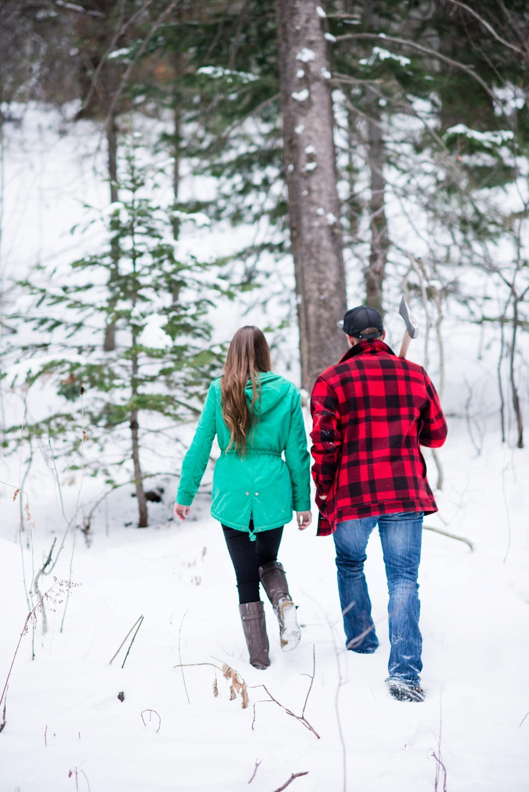 Cutting Down a Christmas Tree Anniversary Session by Michelle & Logan