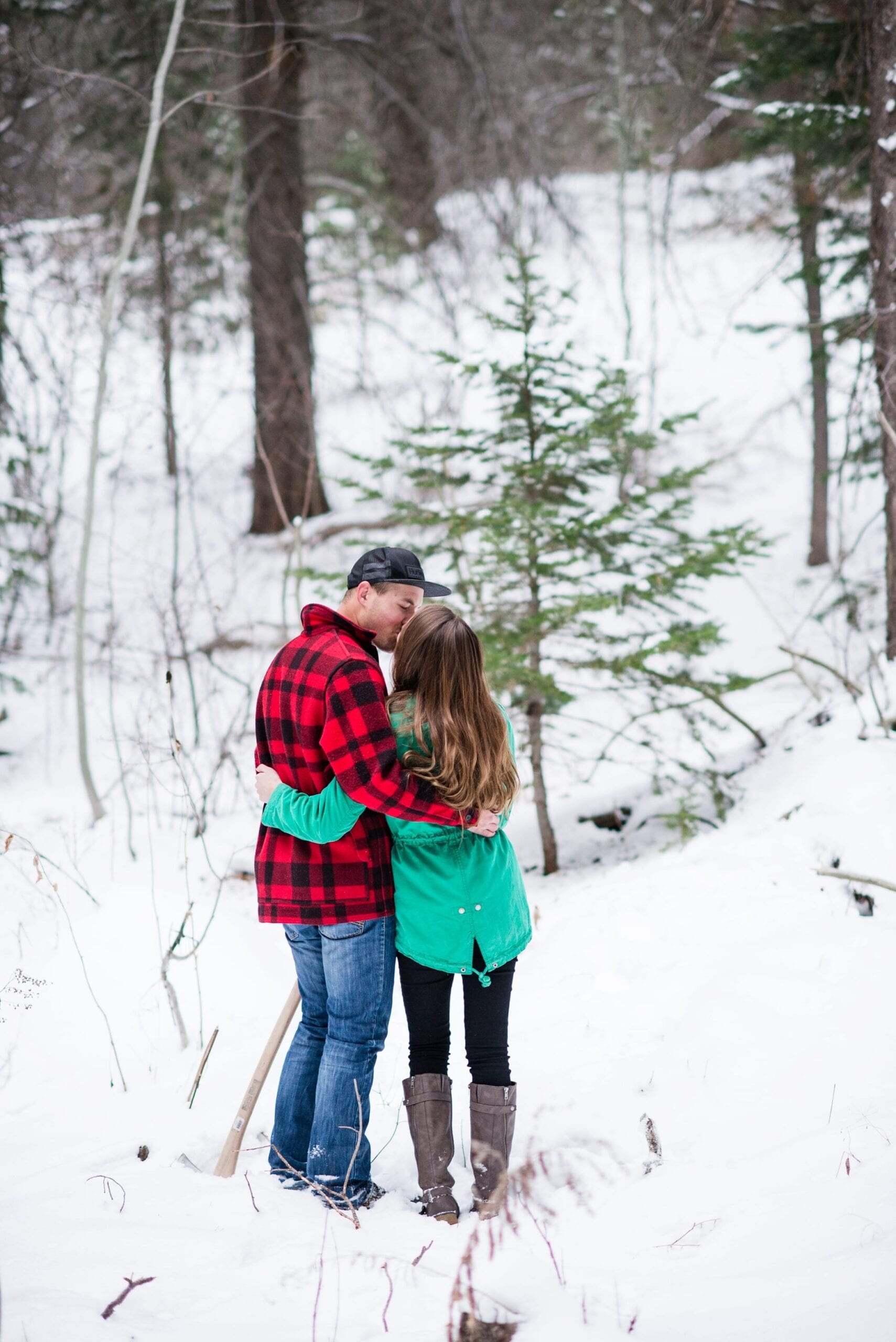 Cutting Down a Christmas Tree Anniversary Session by Michelle & Logan