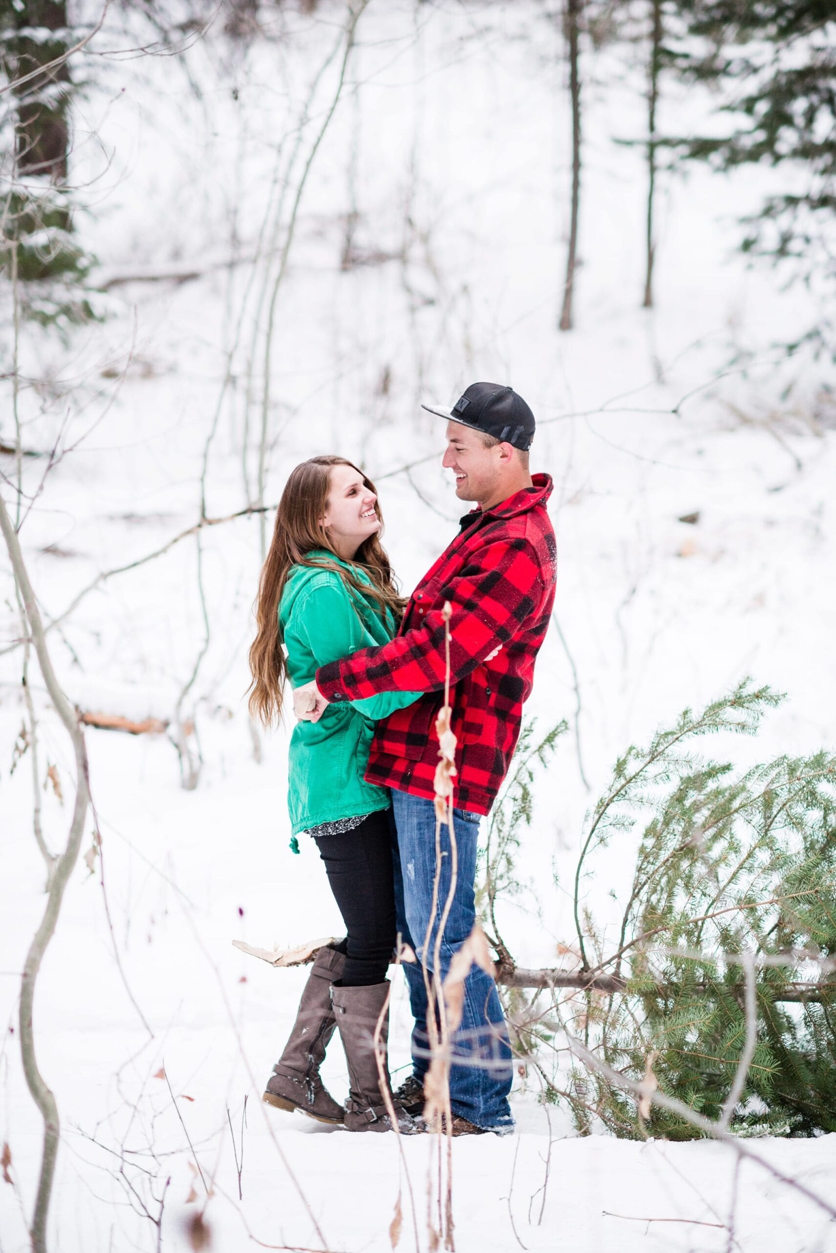 Cutting Down a Christmas Tree Anniversary Session by Michelle & Logan