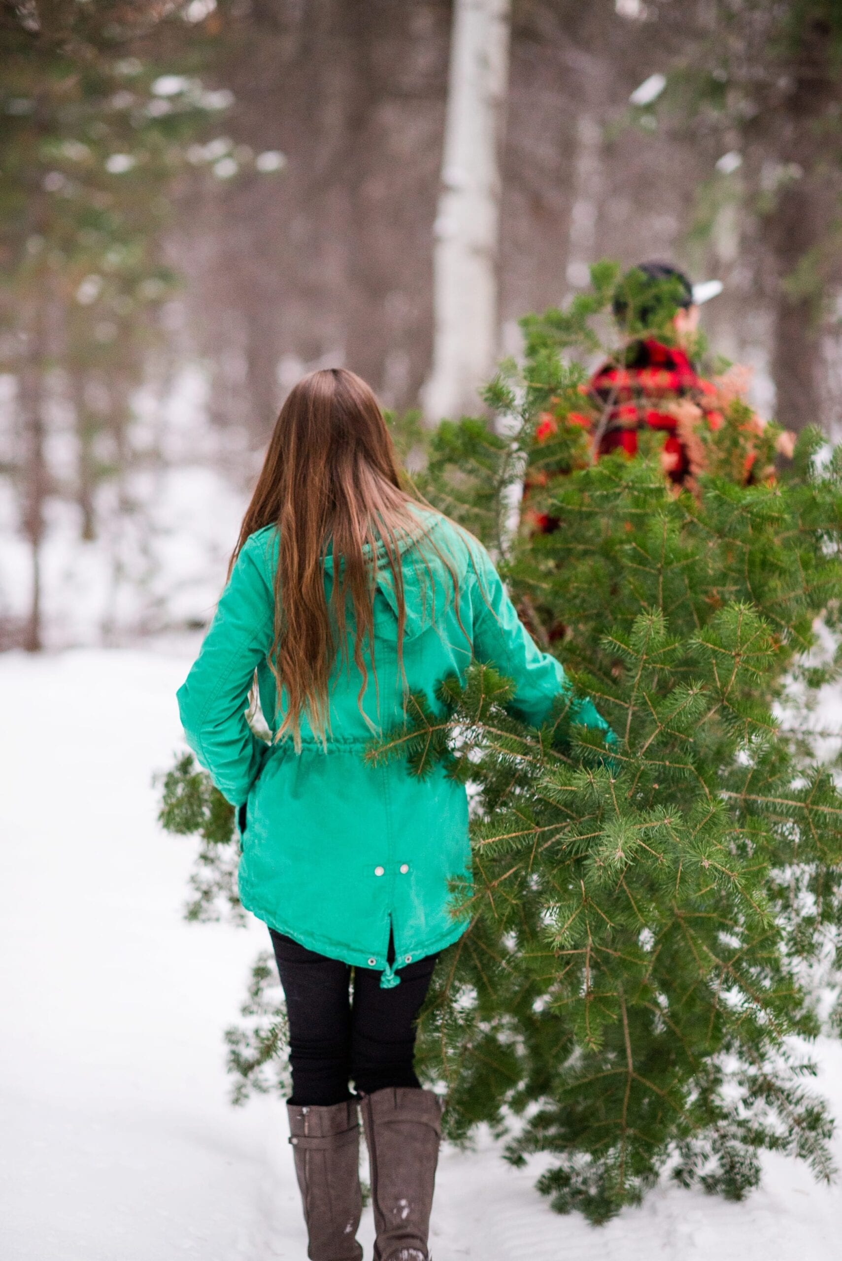 Cutting Down a Christmas Tree Anniversary Session by Michelle & Logan