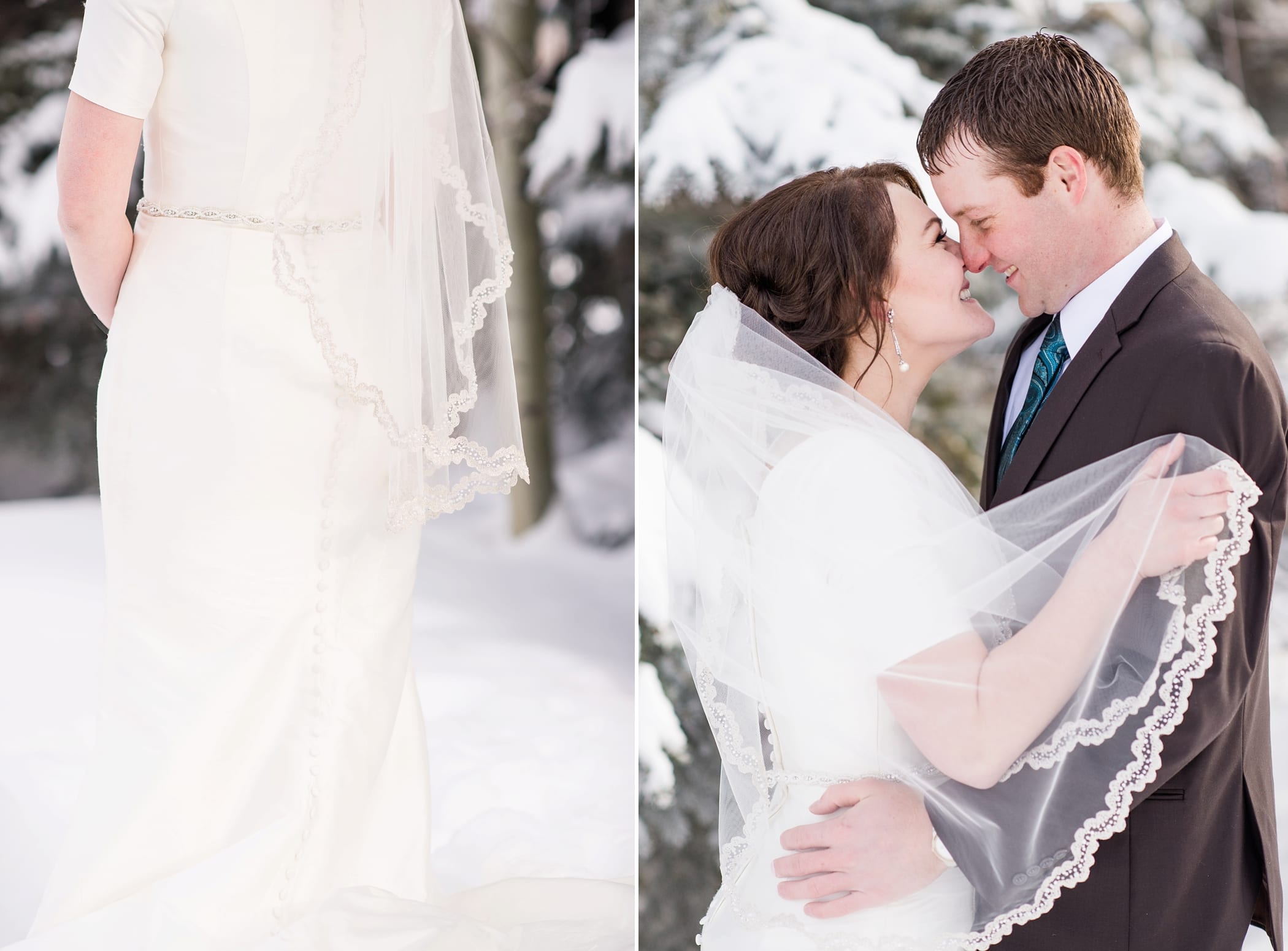 Rexburg Idaho LDS Temple bridal session in the winter by Michelle & Logan