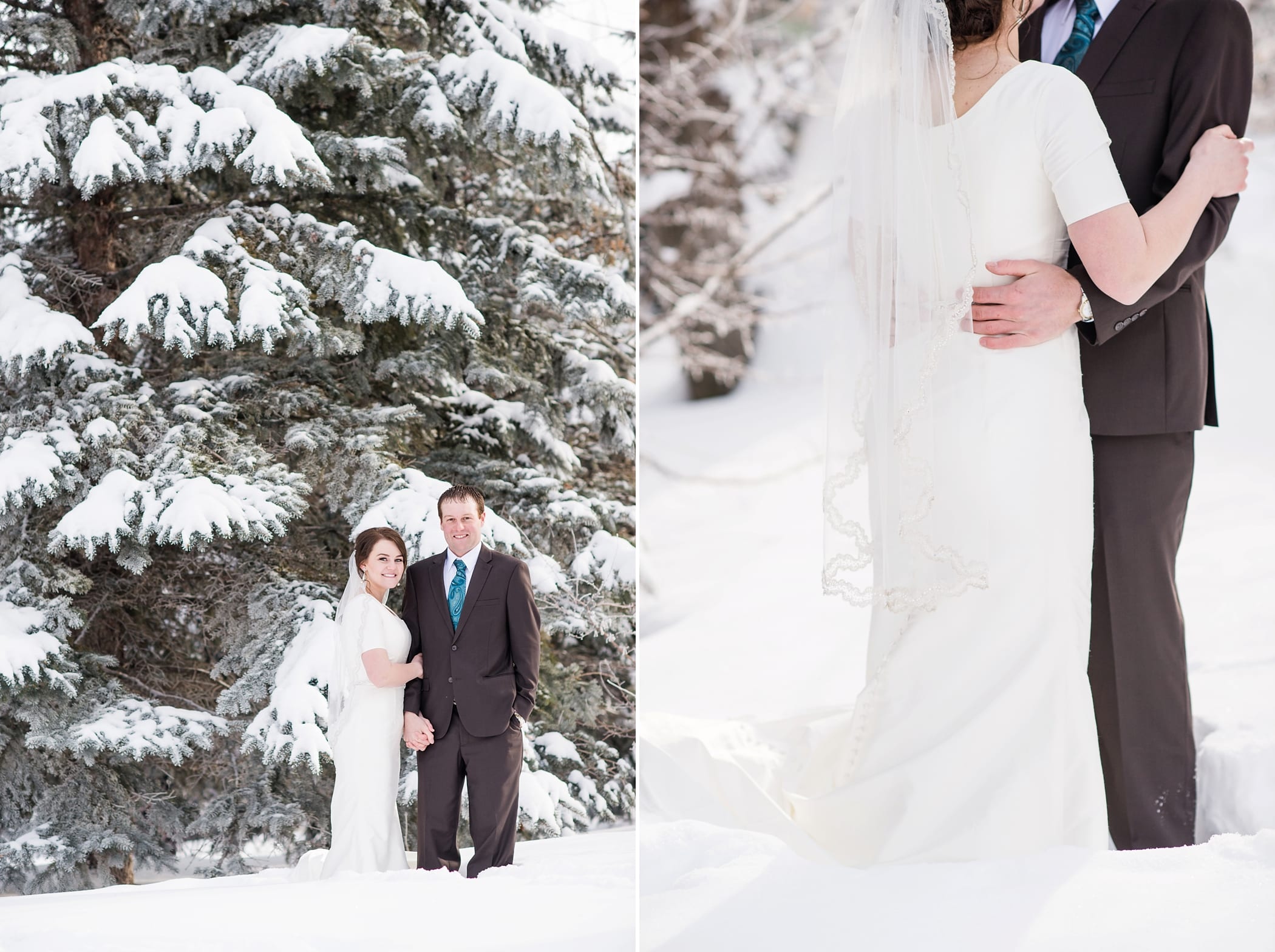 Rexburg Idaho LDS Temple bridal session in the winter by Michelle & Logan