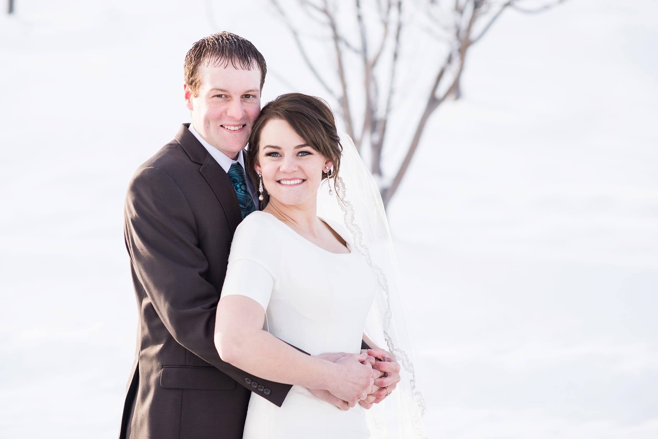 Rexburg Idaho LDS Temple bridal session in the winter by Michelle & Logan