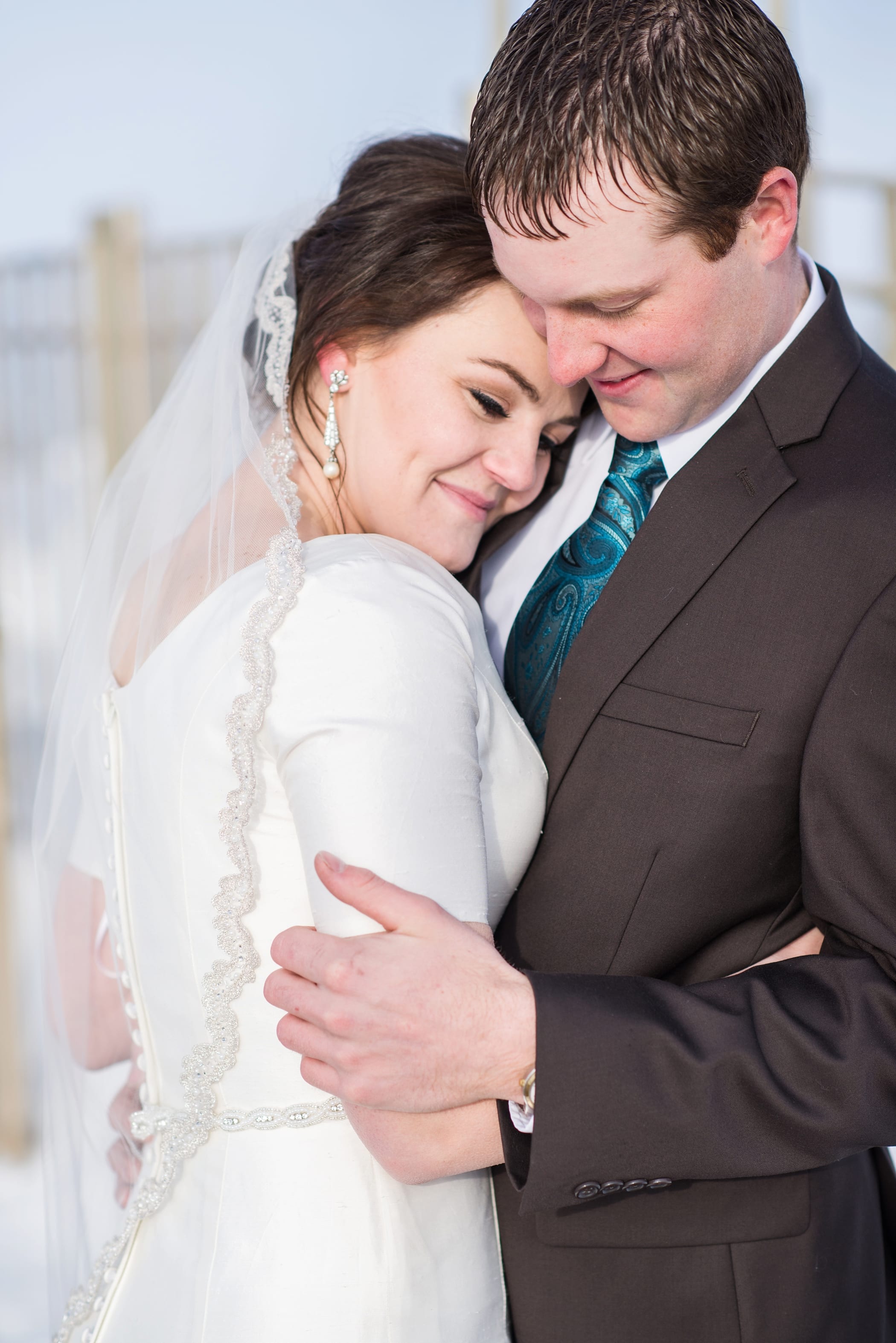 Rexburg Idaho LDS Temple bridal session in the winter by Michelle & Logan