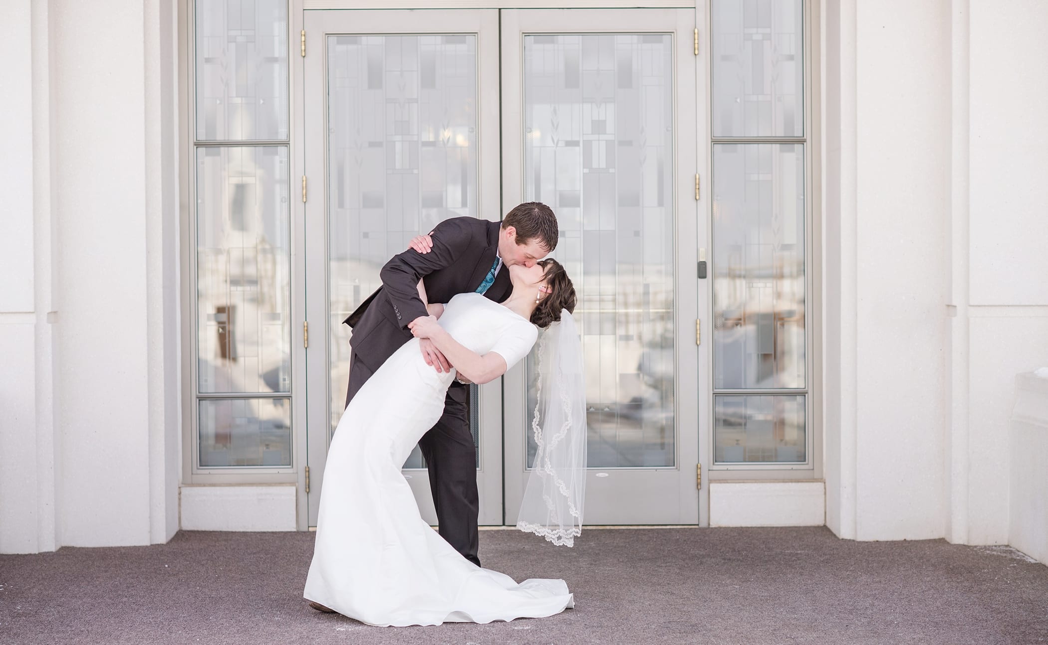 Rexburg Idaho LDS Temple bridal session in the winter by Michelle & Logan