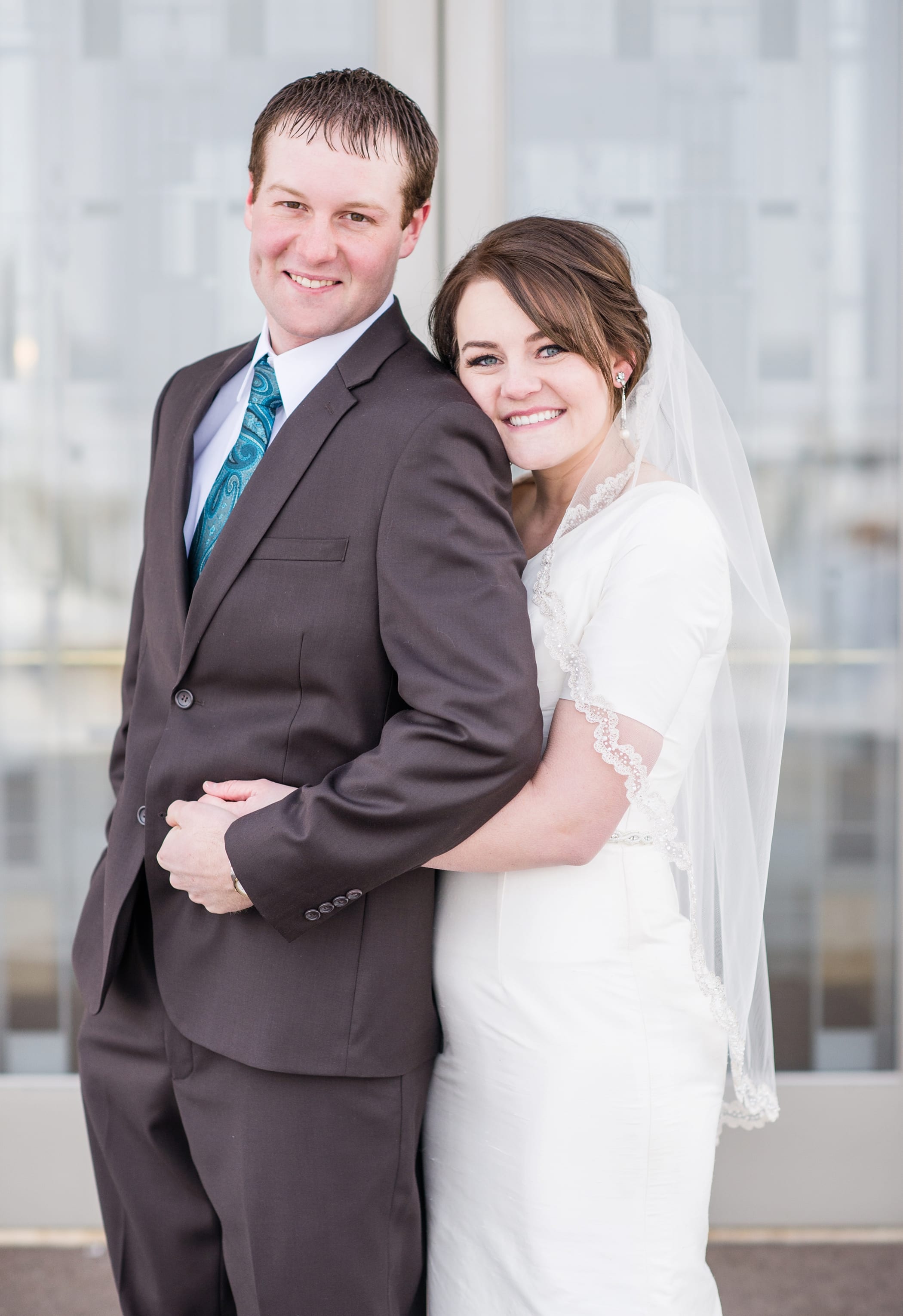 Rexburg Idaho LDS Temple bridal session in the winter by Michelle & Logan