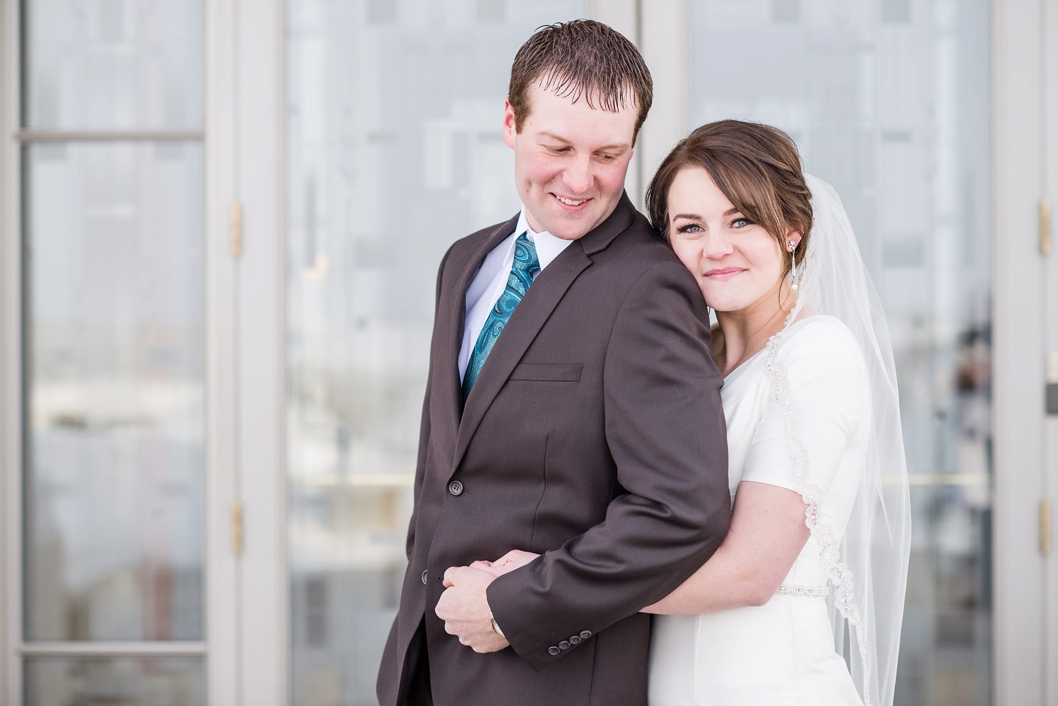 Rexburg Idaho LDS Temple bridal session in the winter by Michelle & Logan