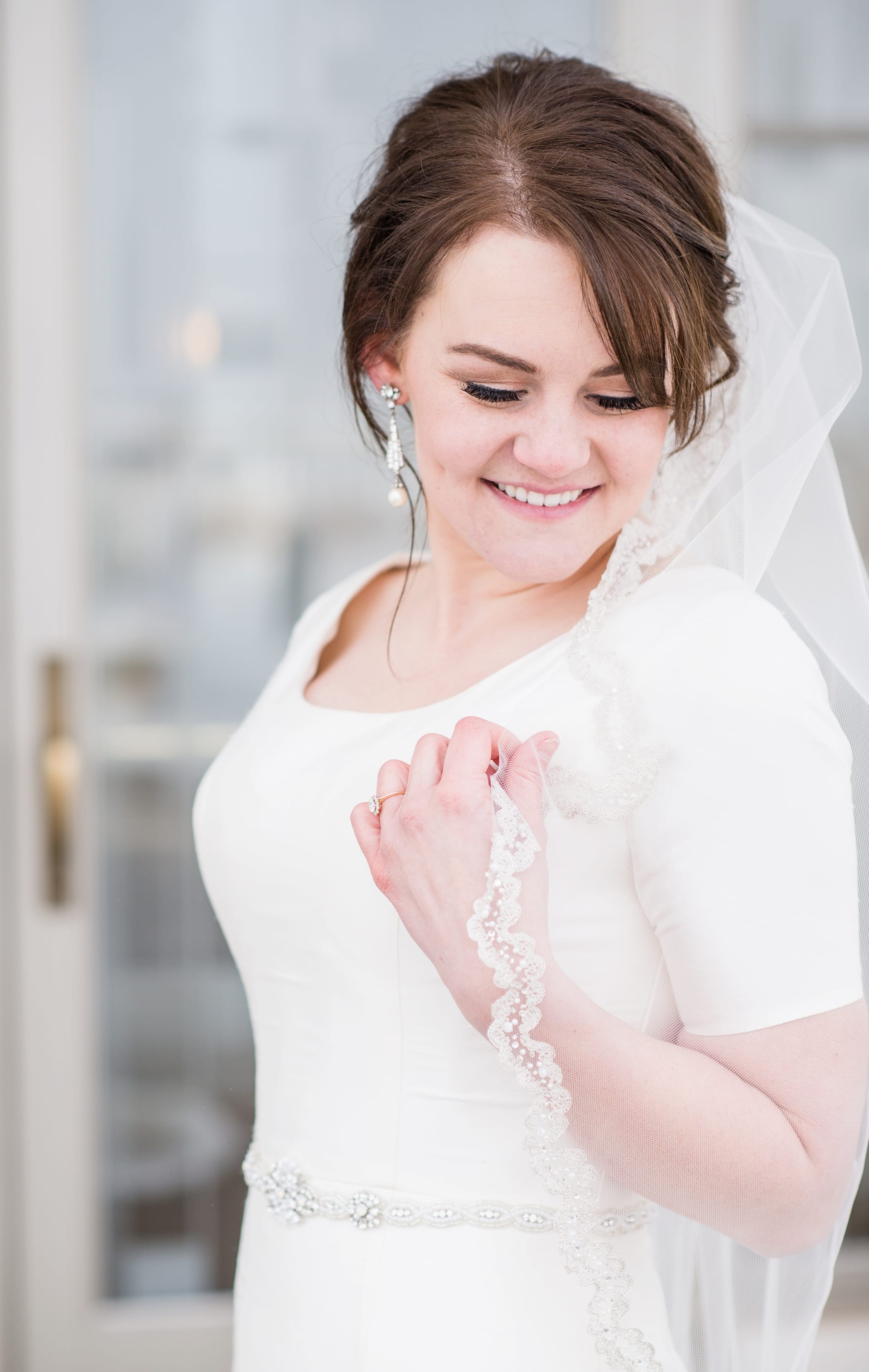 Rexburg Idaho LDS Temple bridal session in the winter by Michelle & Logan