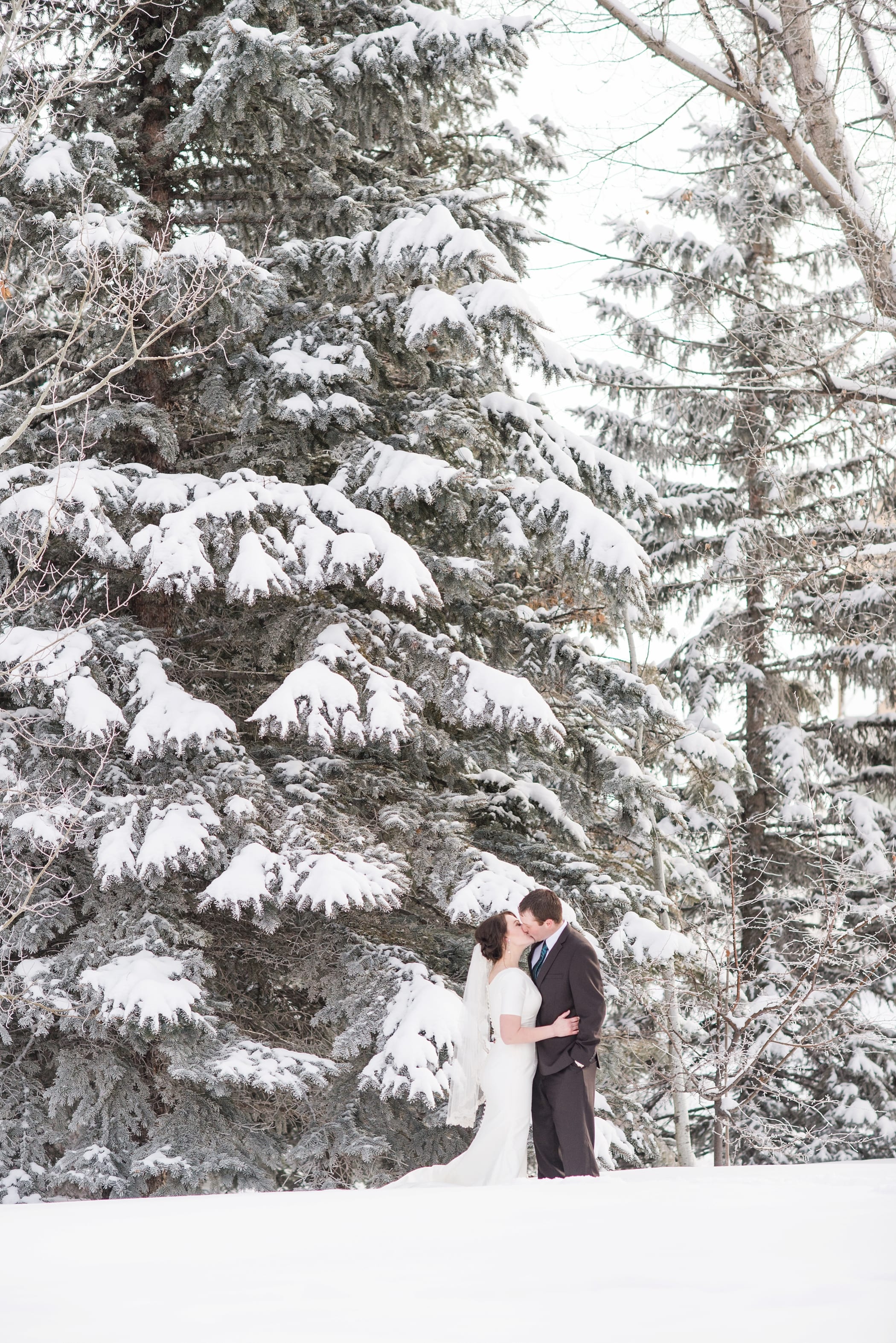 Rexburg Idaho LDS Temple bridal session in the winter by Michelle & Logan