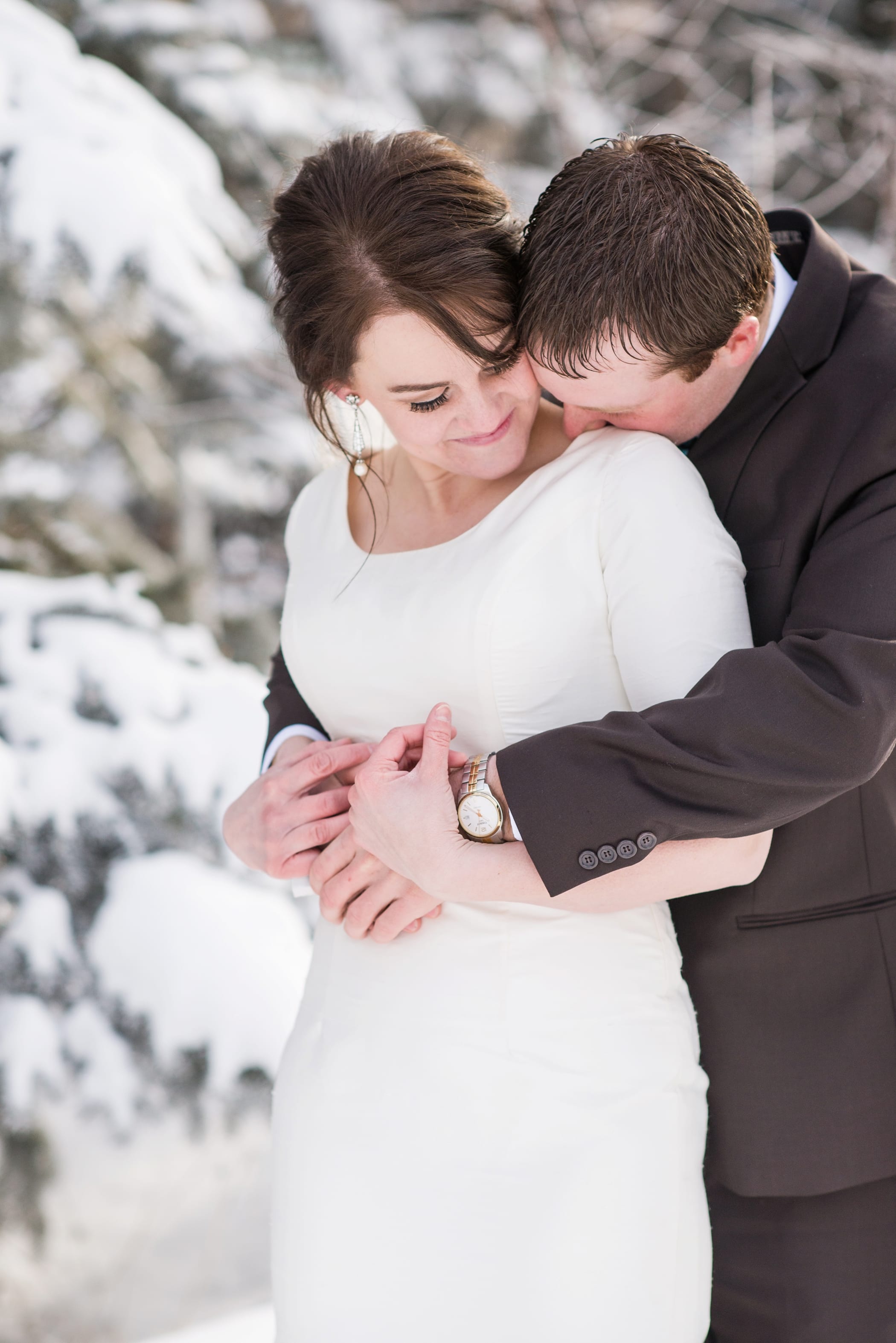 Rexburg Idaho LDS Temple bridal session in the winter by Michelle & Logan