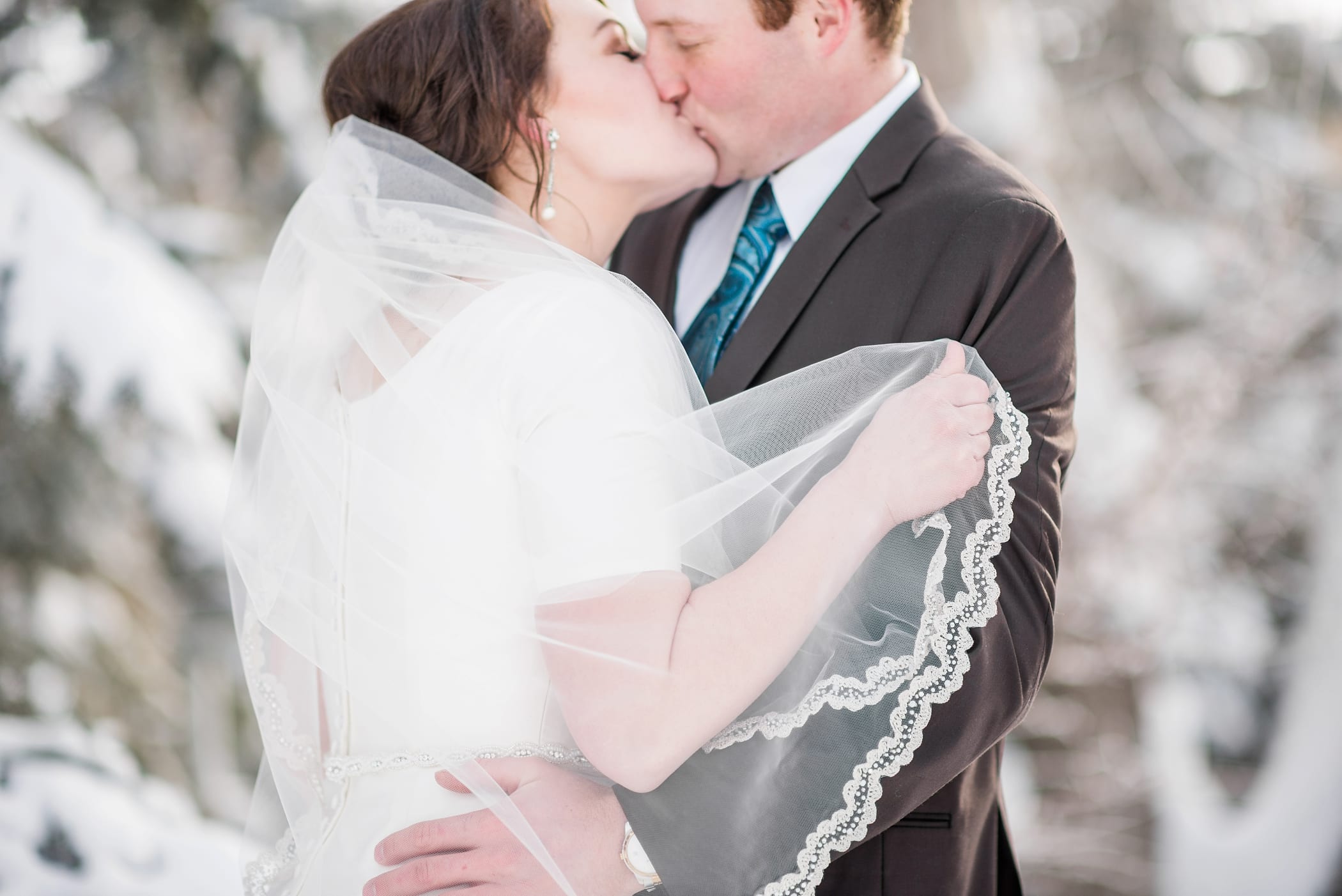 Rexburg Idaho LDS Temple bridal session in the winter by Michelle & Logan