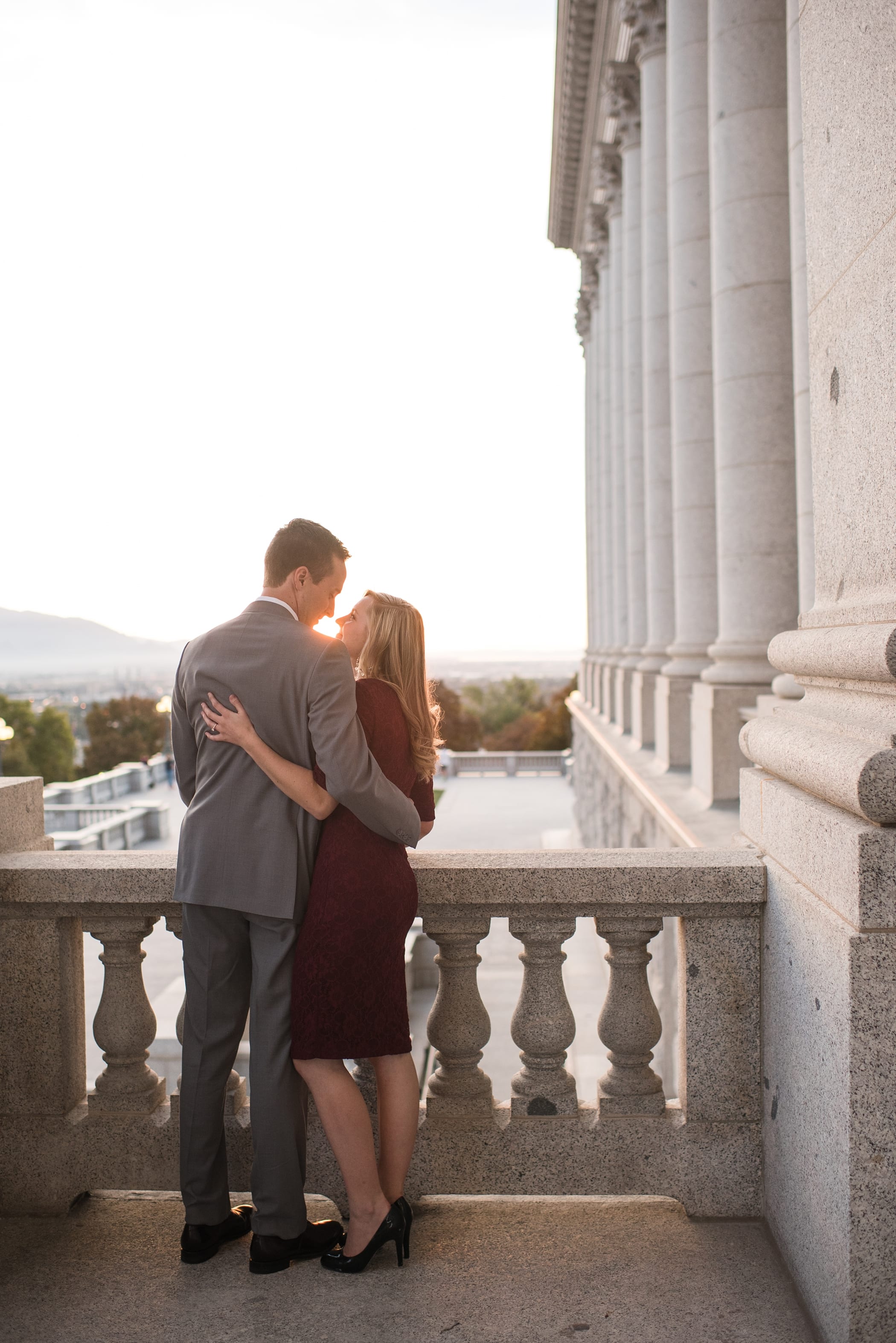 Classic Sunset Engagements at Salt Lake City Capitol Building by Michelle & Logan