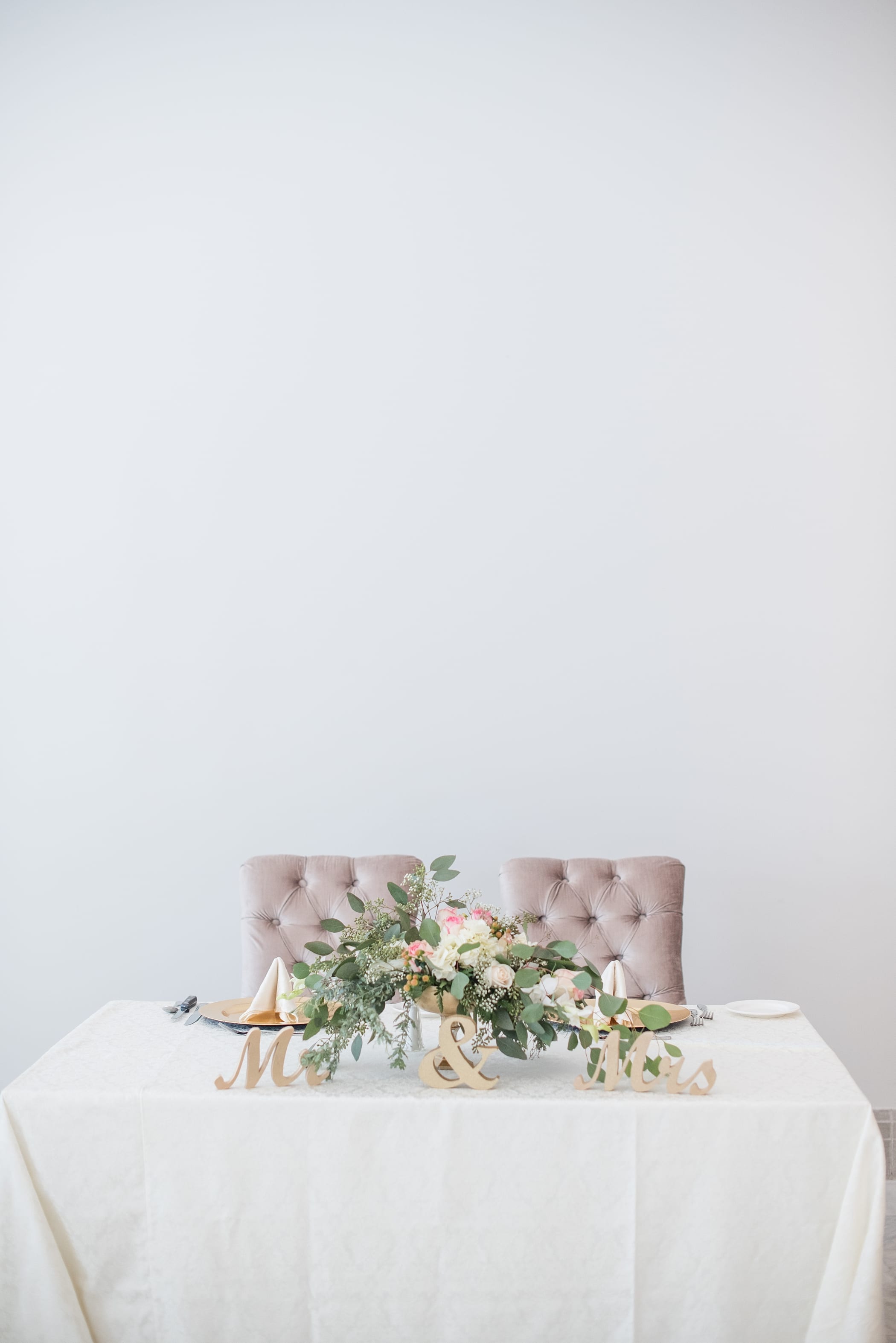 Blush, white, and gold wedding at The Chateau des Fleurs by Michelle & Logan Photo+Films