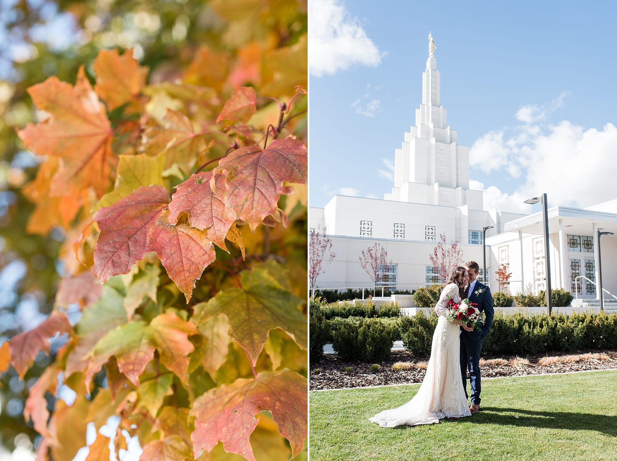 Idaho Falls LDS Temple Fall Wedding | Michelle & Logan