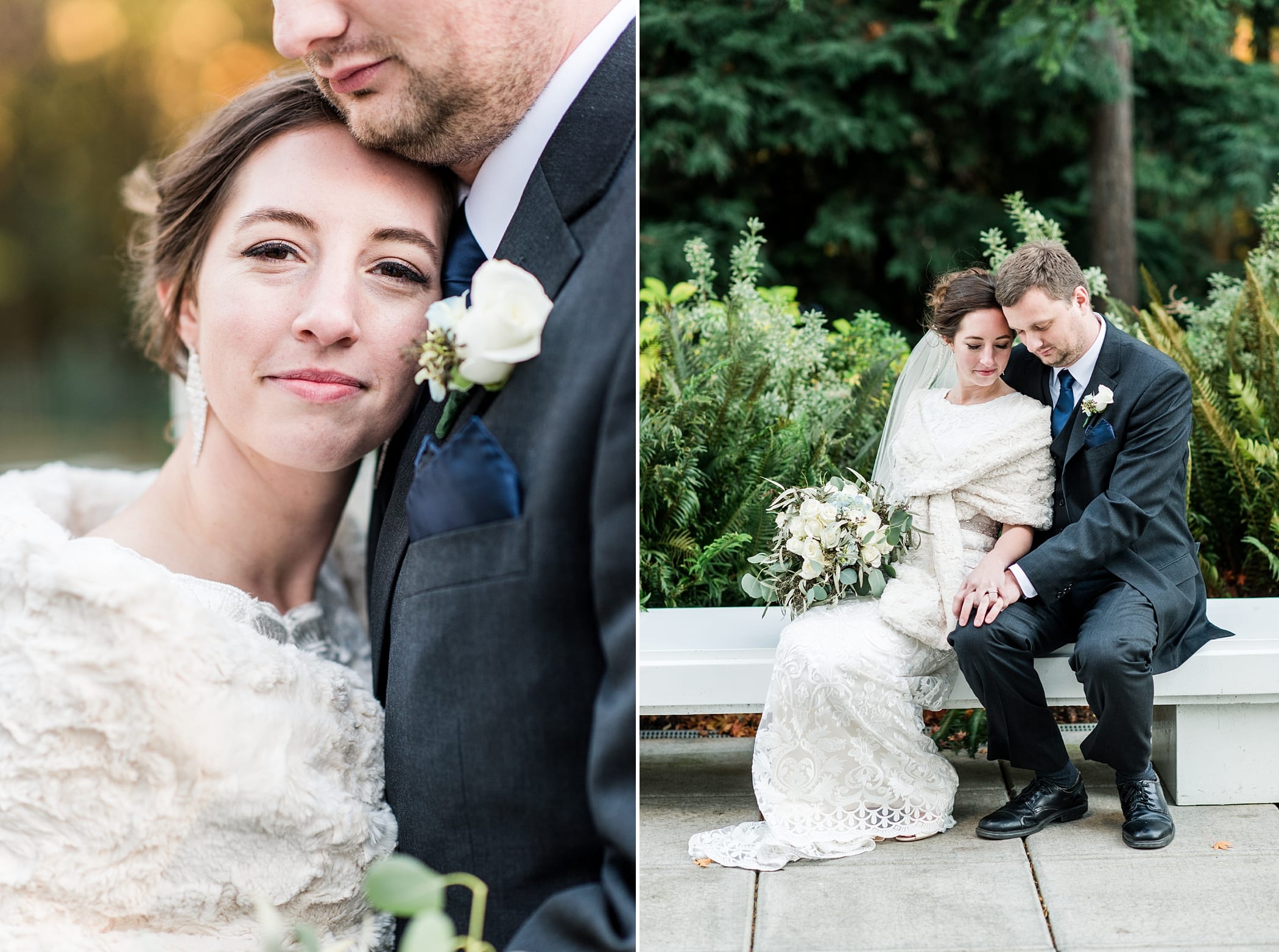 Portland Oregon Temple wedding in classic blue, white, and green by Michelle &Logan