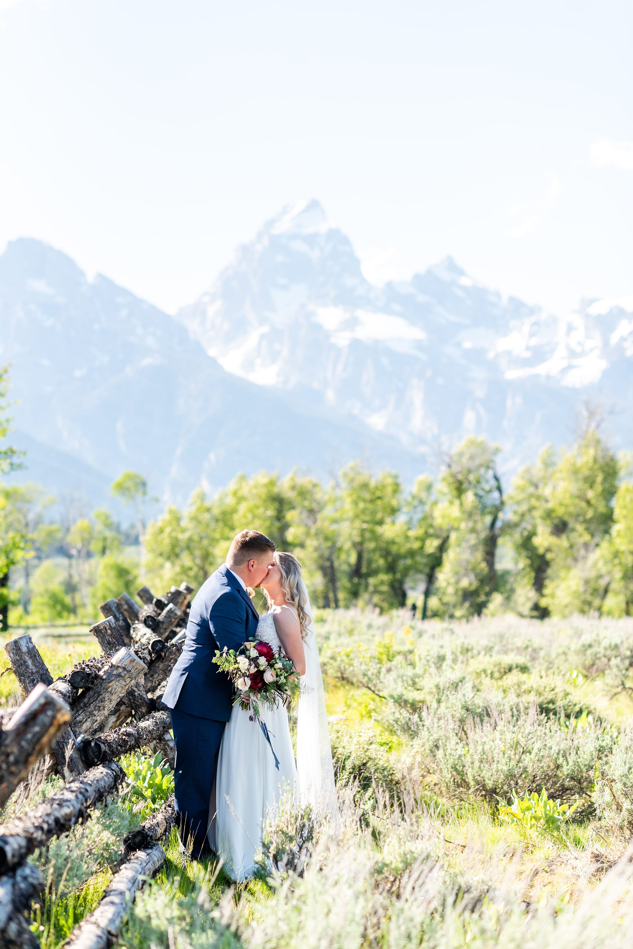Grand Teton National Park Wedding Couple and first look