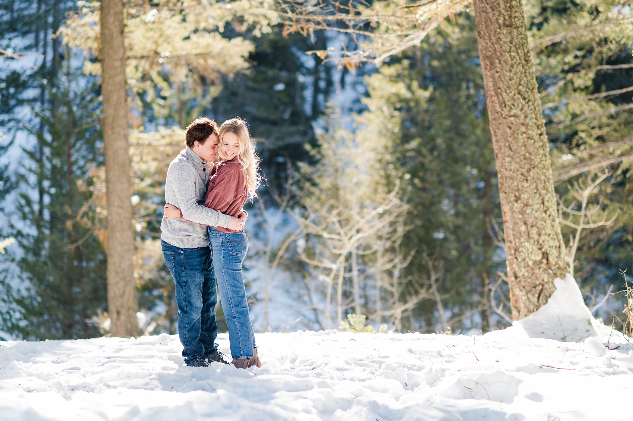 Mountain winter engagement session