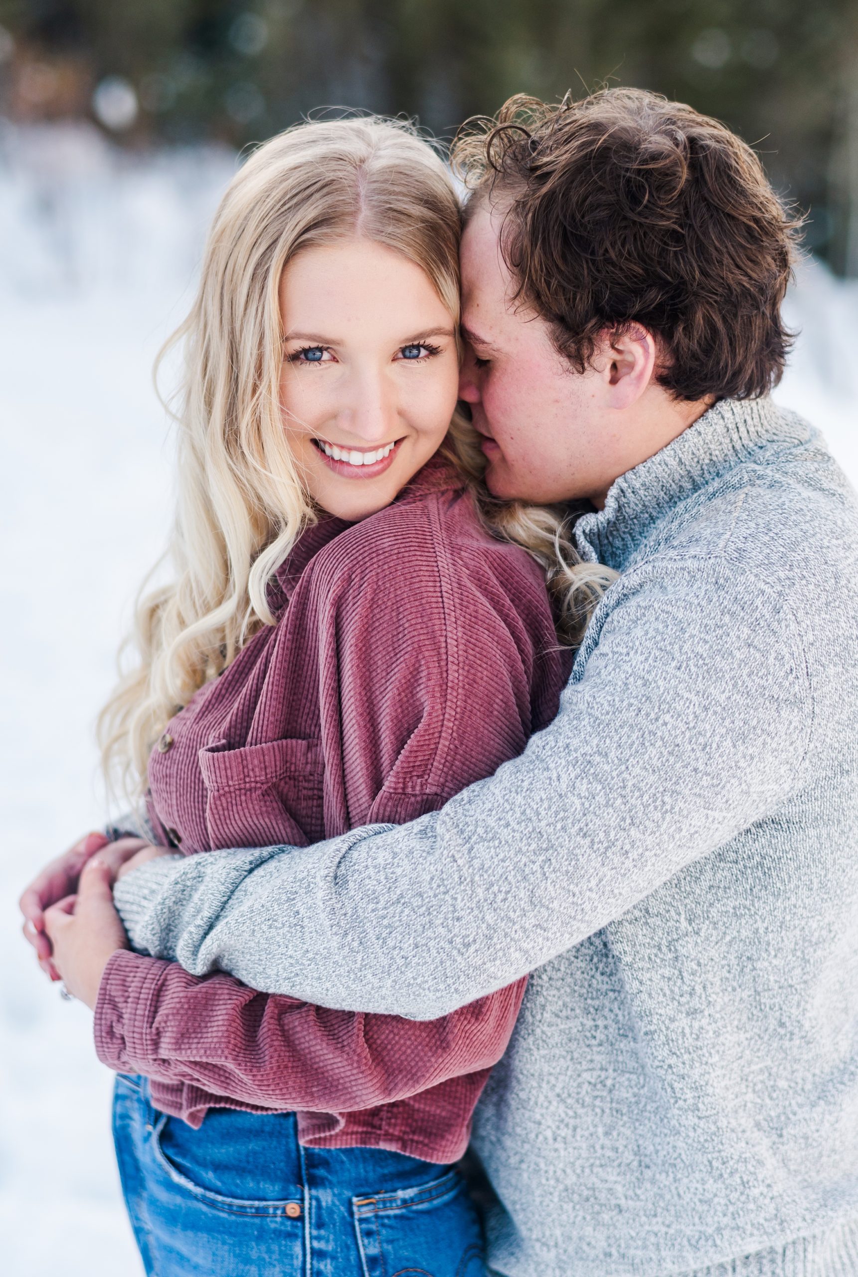 Mountain winter engagement session